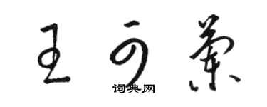 駱恆光王可蘭草書個性簽名怎么寫