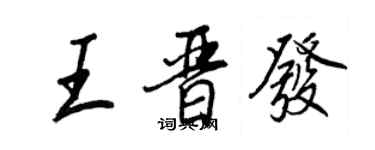 王正良王晉發行書個性簽名怎么寫