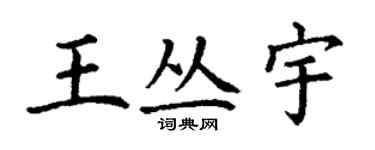丁謙王叢宇楷書個性簽名怎么寫