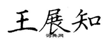 丁謙王展知楷書個性簽名怎么寫