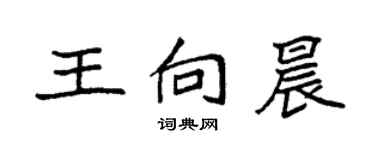 袁強王向晨楷書個性簽名怎么寫