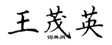 丁謙王茂英楷書個性簽名怎么寫