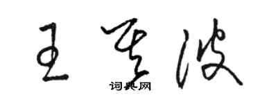 駱恆光王其波草書個性簽名怎么寫