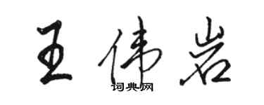 駱恆光王偉岩行書個性簽名怎么寫