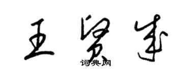 梁錦英王賢成草書個性簽名怎么寫