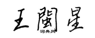 王正良王閩星行書個性簽名怎么寫