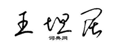 梁錦英王坦闊草書個性簽名怎么寫