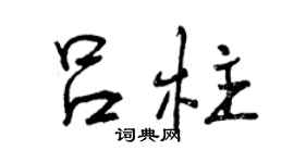 曾慶福呂柱行書個性簽名怎么寫