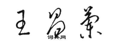 駱恆光王昌蘭草書個性簽名怎么寫