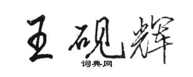 駱恆光王硯輝行書個性簽名怎么寫