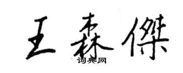 王正良王森傑行書個性簽名怎么寫