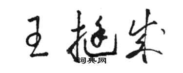 駱恆光王挺成草書個性簽名怎么寫