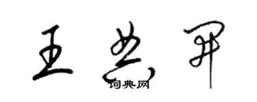 梁錦英王典開草書個性簽名怎么寫