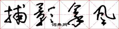 劉少英捕影拿風草書怎么寫