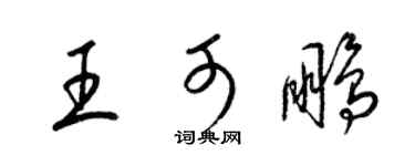 梁錦英王可鵬草書個性簽名怎么寫