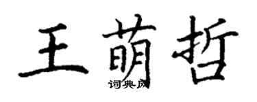 丁謙王萌哲楷書個性簽名怎么寫