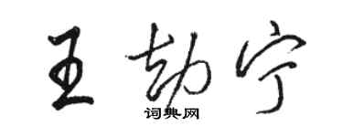 駱恆光王劫寧行書個性簽名怎么寫