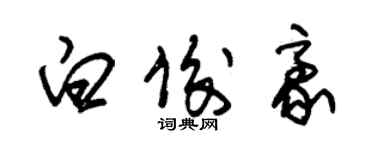 朱錫榮白俊豪草書個性簽名怎么寫