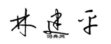 梁錦英林建平草書個性簽名怎么寫