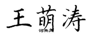 丁謙王萌濤楷書個性簽名怎么寫
