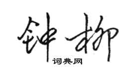 駱恆光鍾柳行書個性簽名怎么寫