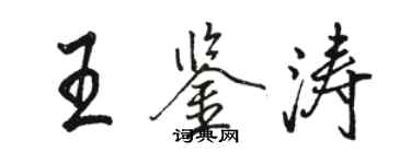 駱恆光王鑑濤行書個性簽名怎么寫