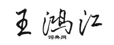 駱恆光王鴻江行書個性簽名怎么寫