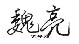 駱恆光魏亮行書個性簽名怎么寫