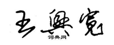 朱錫榮王興寬草書個性簽名怎么寫