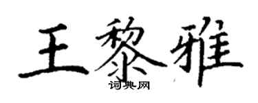 丁謙王黎雅楷書個性簽名怎么寫