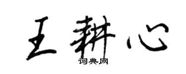 王正良王耕心行書個性簽名怎么寫