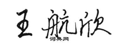 駱恆光王航欣行書個性簽名怎么寫
