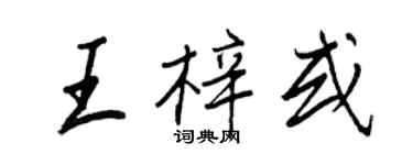 王正良王梓或行書個性簽名怎么寫