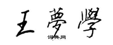 王正良王夢學行書個性簽名怎么寫