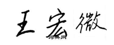 王正良王宏微行書個性簽名怎么寫