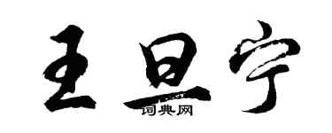 胡問遂王旦寧行書個性簽名怎么寫