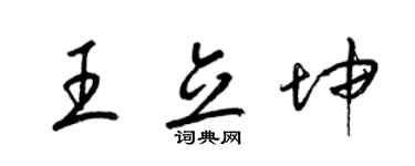 梁錦英王立坤草書個性簽名怎么寫