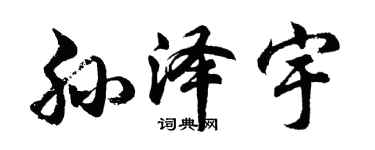 胡問遂孫澤宇行書個性簽名怎么寫