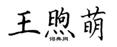 丁謙王煦萌楷書個性簽名怎么寫