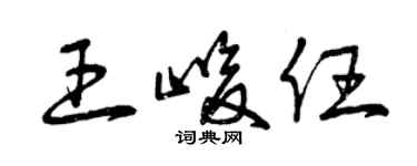 曾慶福王峻任草書個性簽名怎么寫