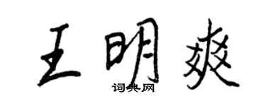 王正良王明爽行書個性簽名怎么寫