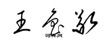 梁錦英王魯敬草書個性簽名怎么寫