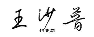 梁錦英王沙普草書個性簽名怎么寫