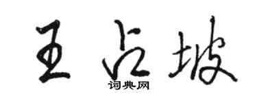 駱恆光王占坡行書個性簽名怎么寫