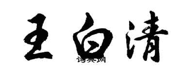 胡問遂王白清行書個性簽名怎么寫