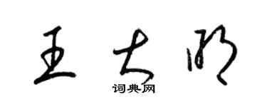 梁錦英王大明草書個性簽名怎么寫