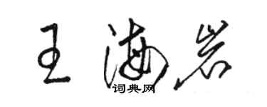 駱恆光王海岩草書個性簽名怎么寫