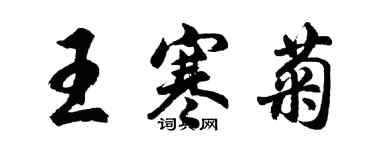 胡問遂王寒菊行書個性簽名怎么寫