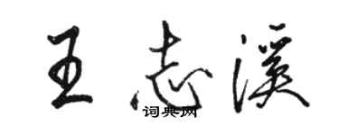 駱恆光王志溪行書個性簽名怎么寫