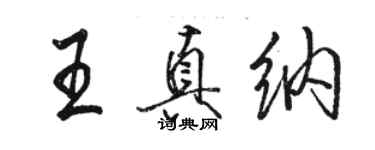 駱恆光王真納行書個性簽名怎么寫